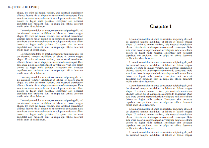 Mise en page (modèle pré-fabriqué A) — Papier