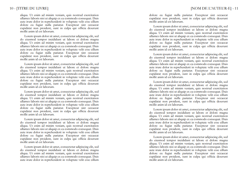 Mise en page (modèle pré-fabriqué A) — Papier