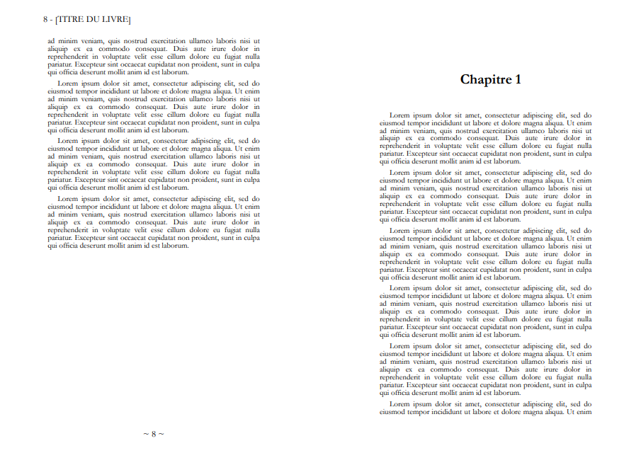 Mise en page (modèle pré-fabriqué C) — Papier