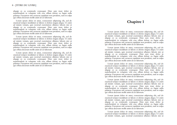 Mise en page (modèle pré-fabriqué B) — Papier