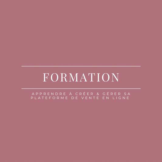 Formation — Apprendre à créer & gérer sa plateforme de vente en ligne