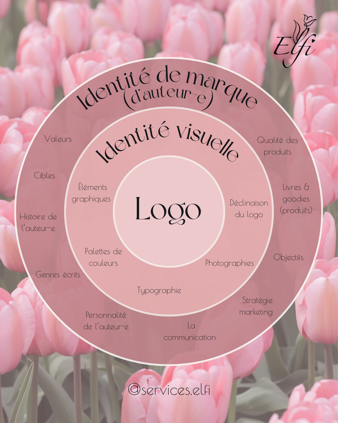 Roue commerciale pour auteur·ices : une solution pour vous aider à construire votre identité de marque, votre identité visuelle et votre logo.
Les services Elfi accompagnent les auteur·ices indépendant·es dans la création d’une image professionnelle, cohérente et mémorable, adaptée à votre genre littéraire et à vos objectifs commerciaux.